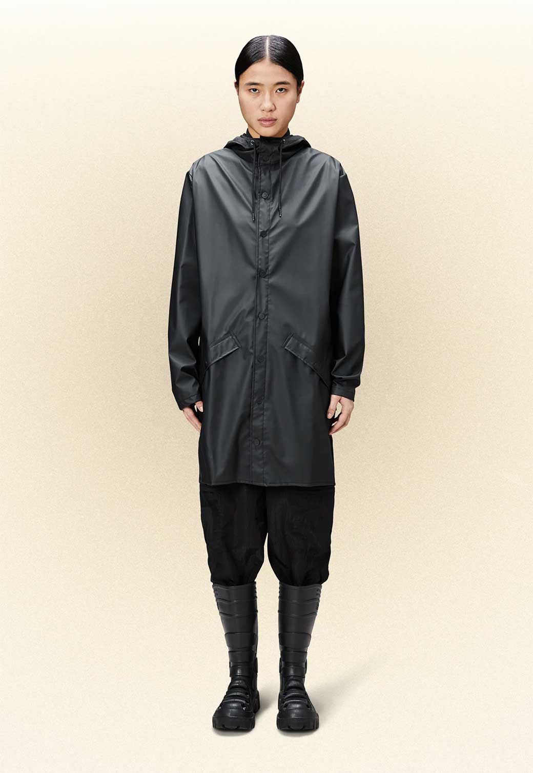 Dark Slate Gray מעיל גשם עם כובע RAINS