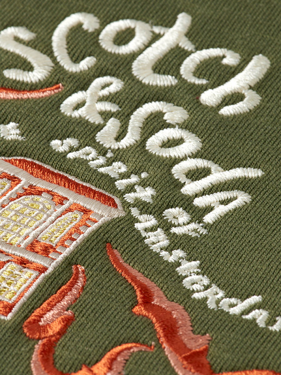 Dark Olive Green קפוצ'ון לגברים Anniversary Embroidered - מהדורת 40 שנה SCOTCH & SODA