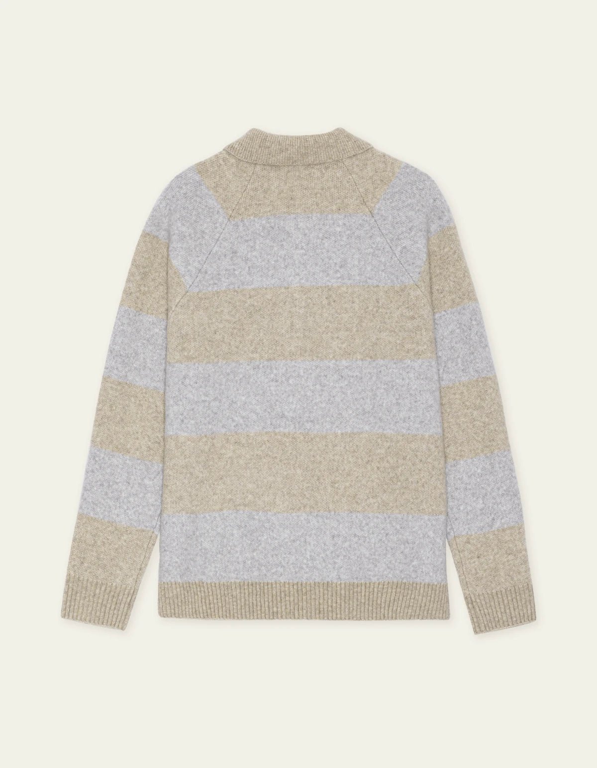 Gray חולצת פולו סרוגה לגברים Striped Melange Knitted Polo LES DEUX