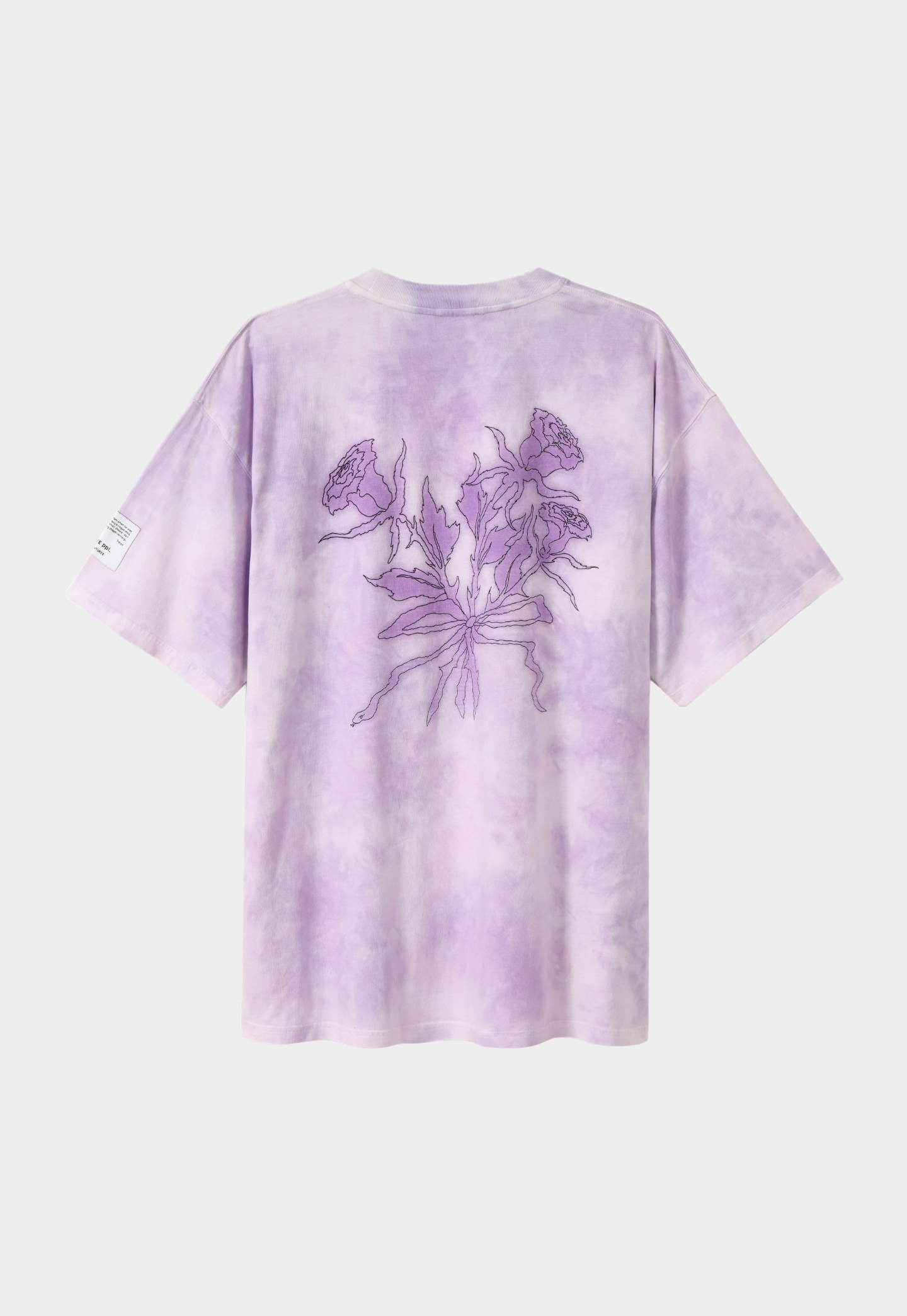 Lavender טי שירט קצרה לגברים / נשים Classic Acid Washed LAZY EYE PPL