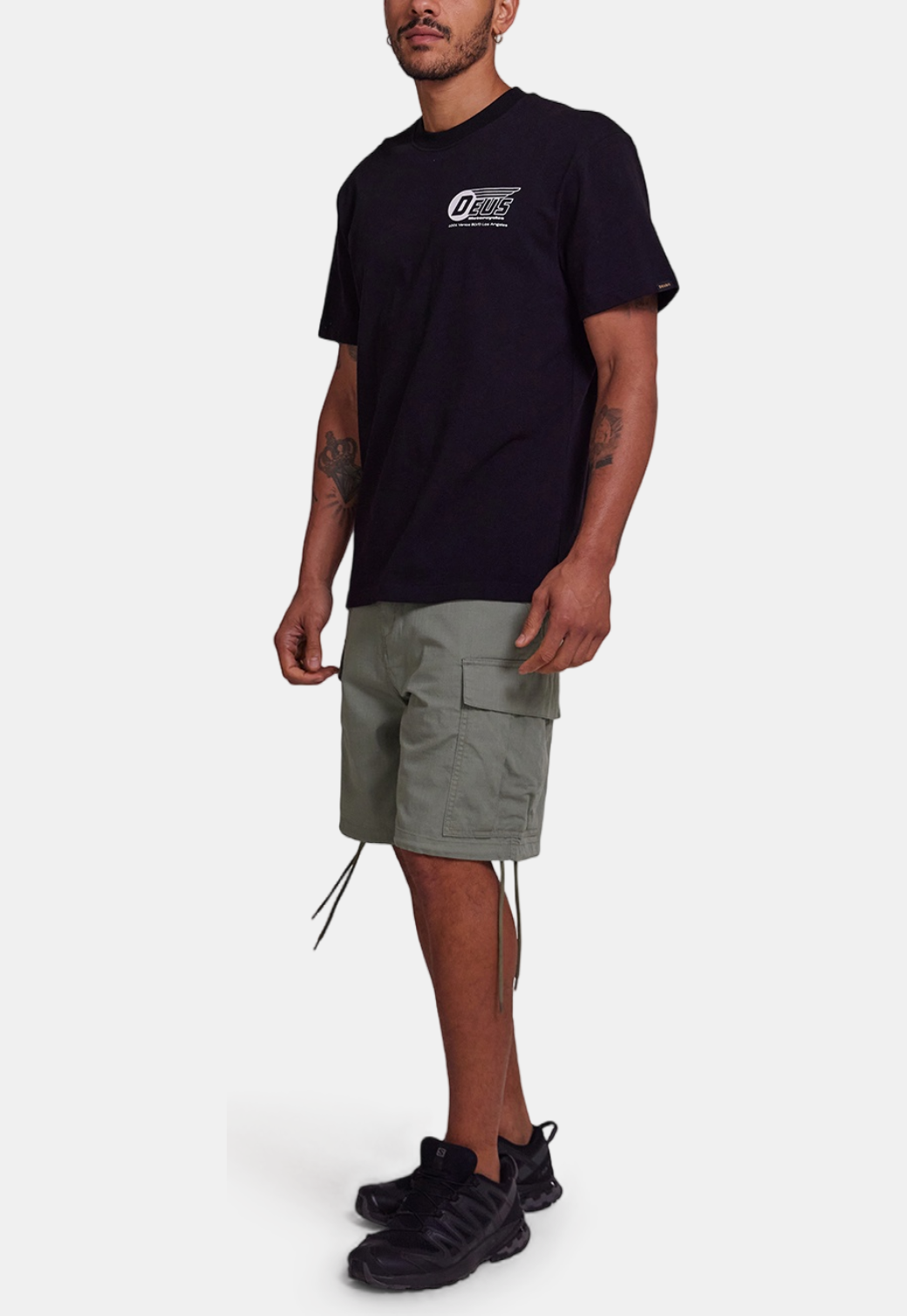 Dark Slate Gray מכנסיים קצרים לגברים Og 107 DEUS EX MACHINA