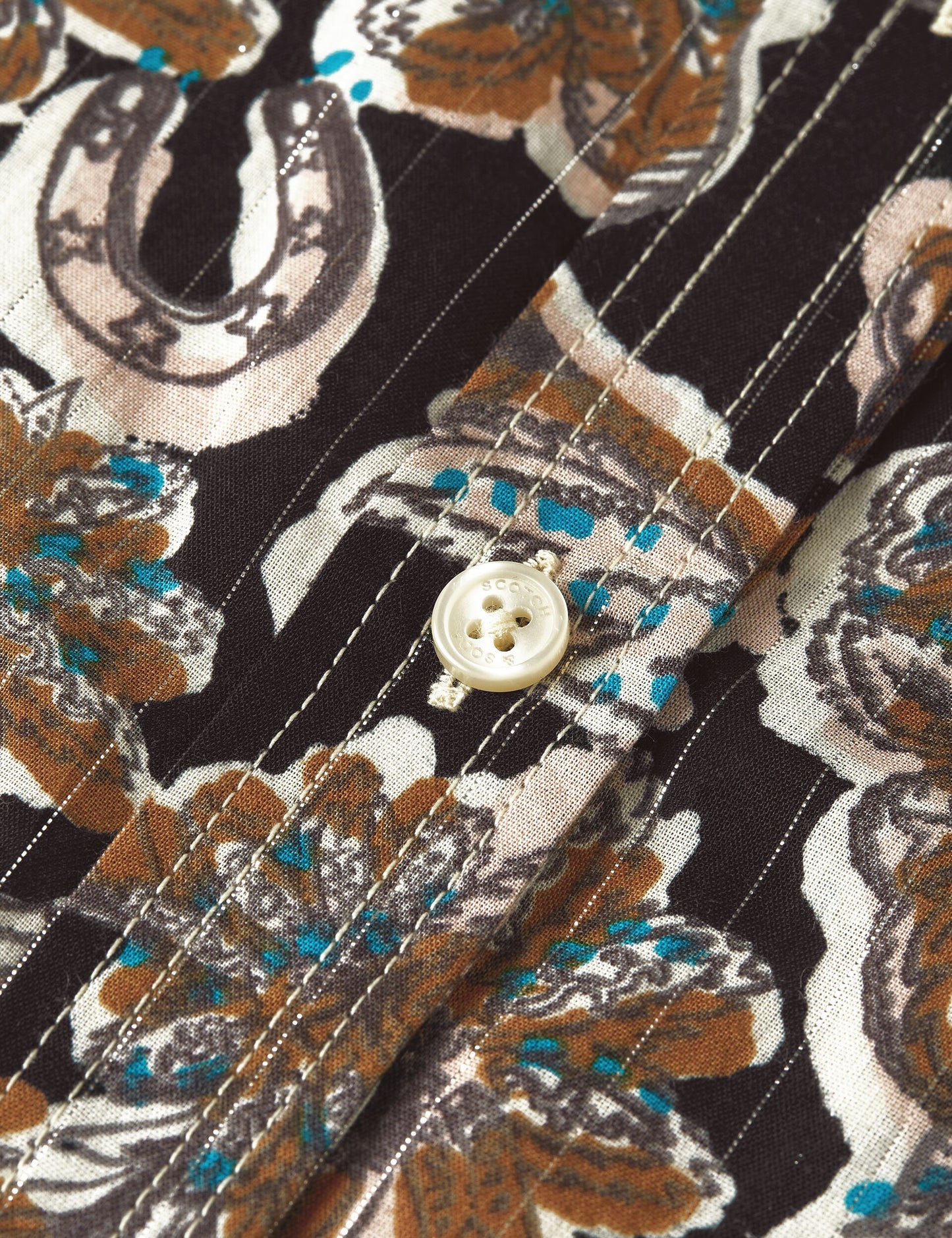 Black PRINTED RELAXED FIT SHIRT חולצה מכופתרת ארוכה SCOTCH & SODA