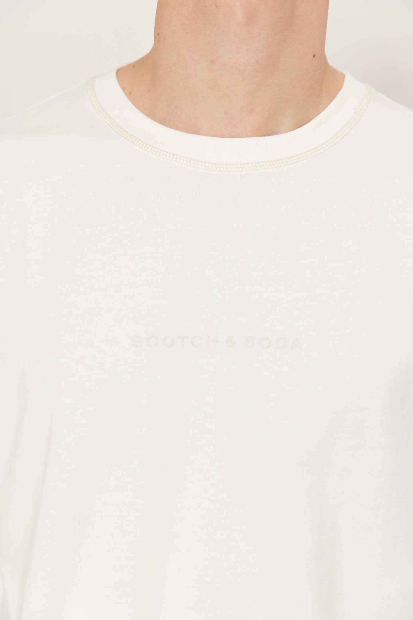 Beige טי שירט קצרה לגברים SCOTCH & SODA