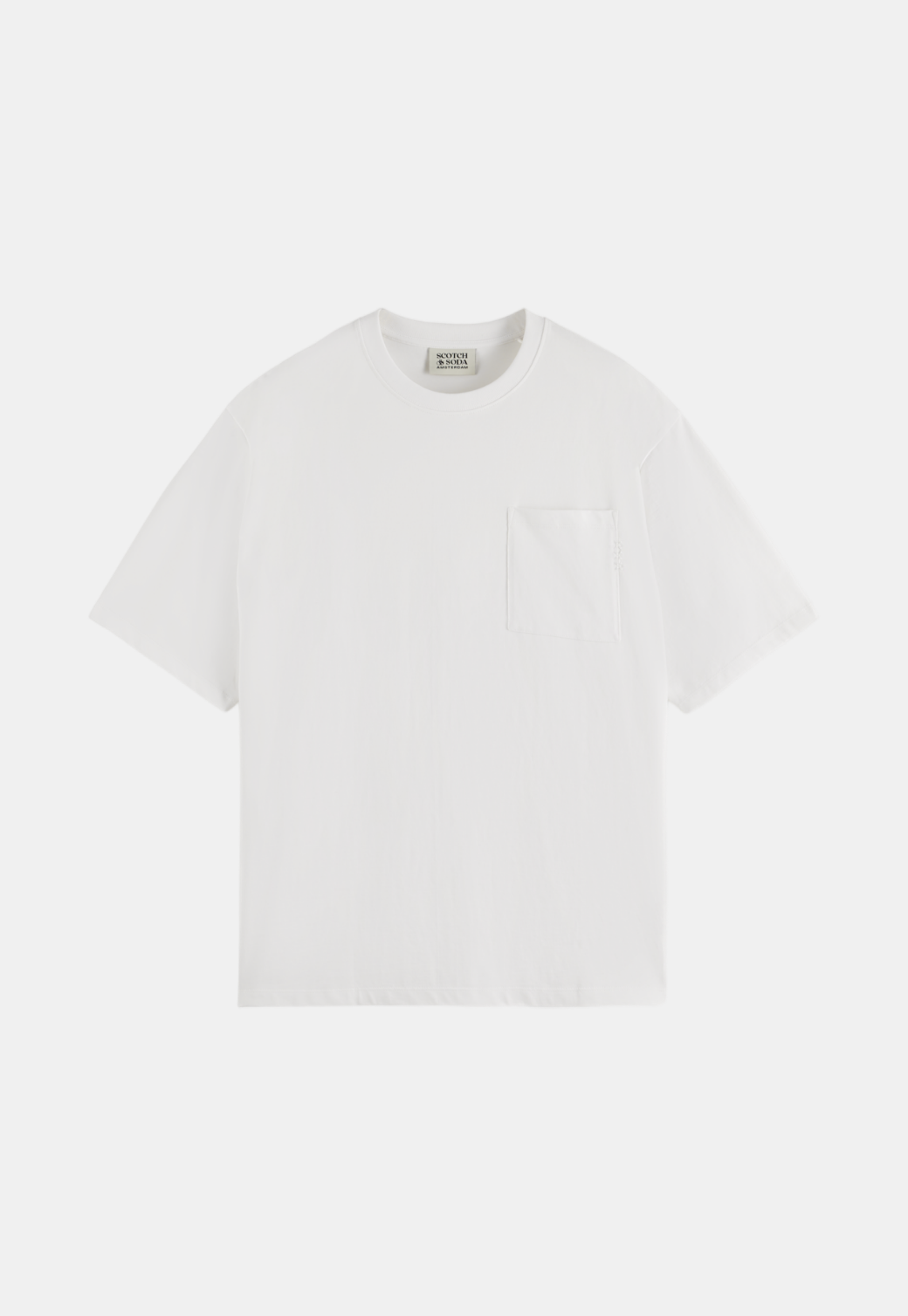 White Smoke טי שירט קצרה עם כיס לגברים SCOTCH & SODA