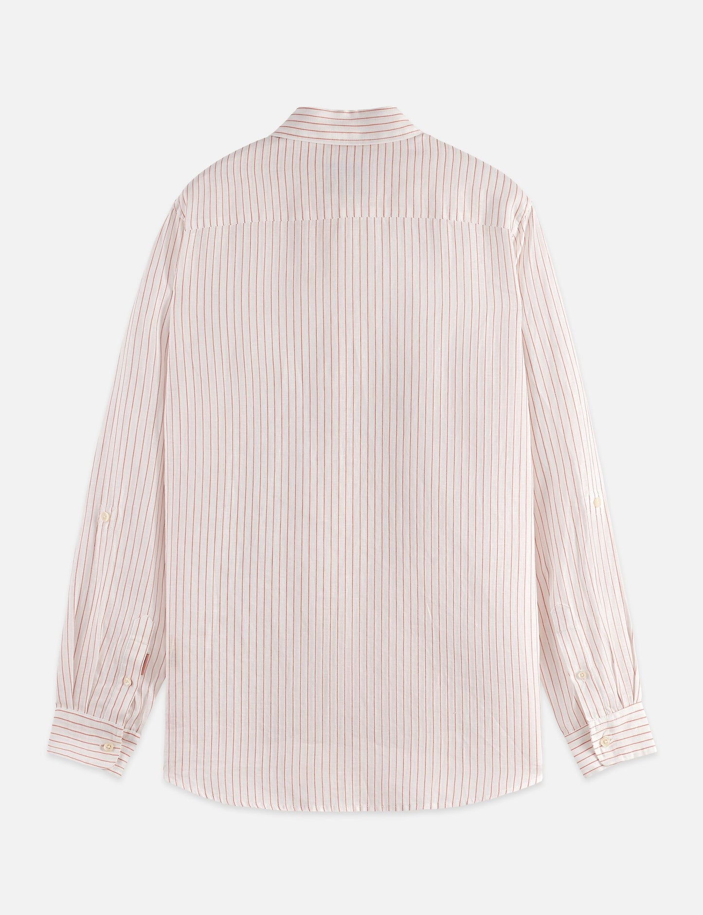 Light Gray STRIPED LINEN REGULAR-FIT SHIRT חולצה מכופתרת ארוכה SCOTCH & SODA