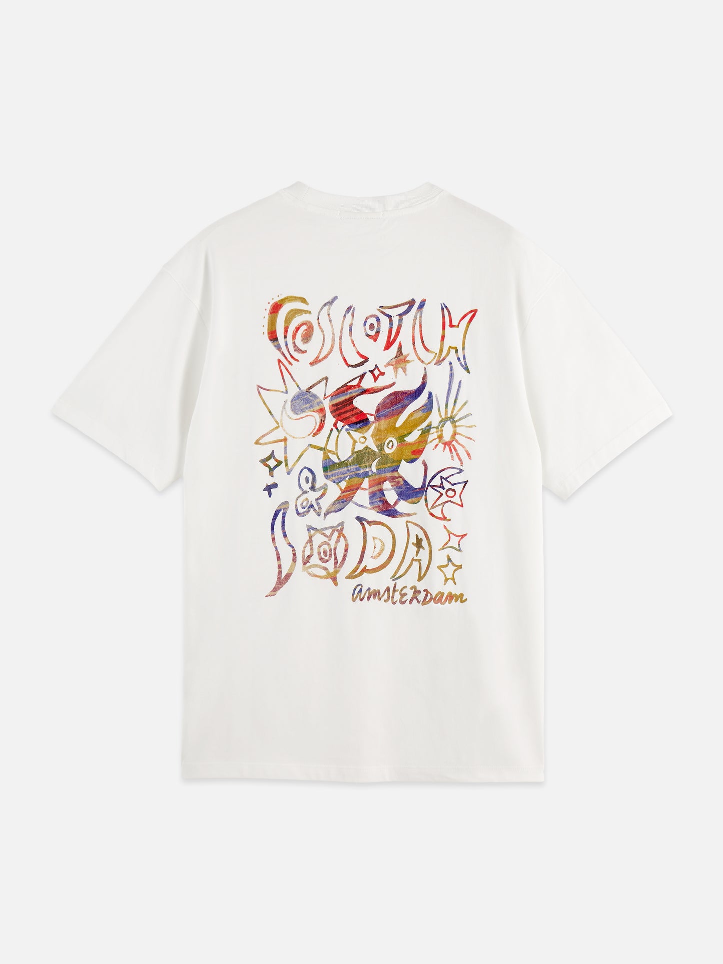 Lavender FRONT AND BACK ARTWORK RELAXED-FIT T-SHIRT טי שירט קצרה SCOTCH & SODA