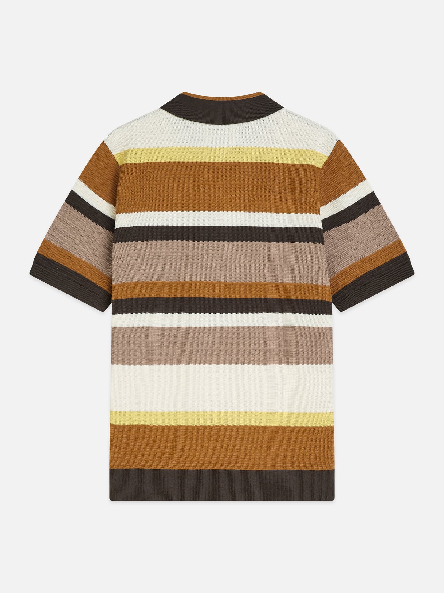 White Smoke פולו סריג פסים לגברים Structured Striped Knitted Polo SCOTCH & SODA