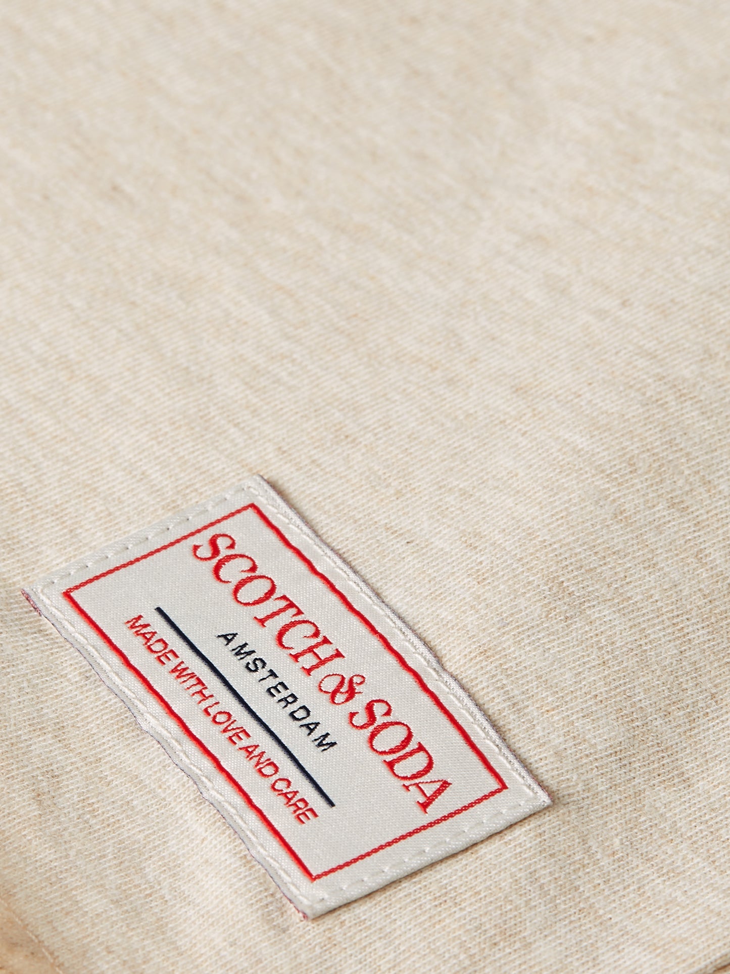 Light Gray CORE RAW-EDGED RELAXED-FIT GARMENT-DYED T-SHIRT טי שירט קצרה SCOTCH & SODA