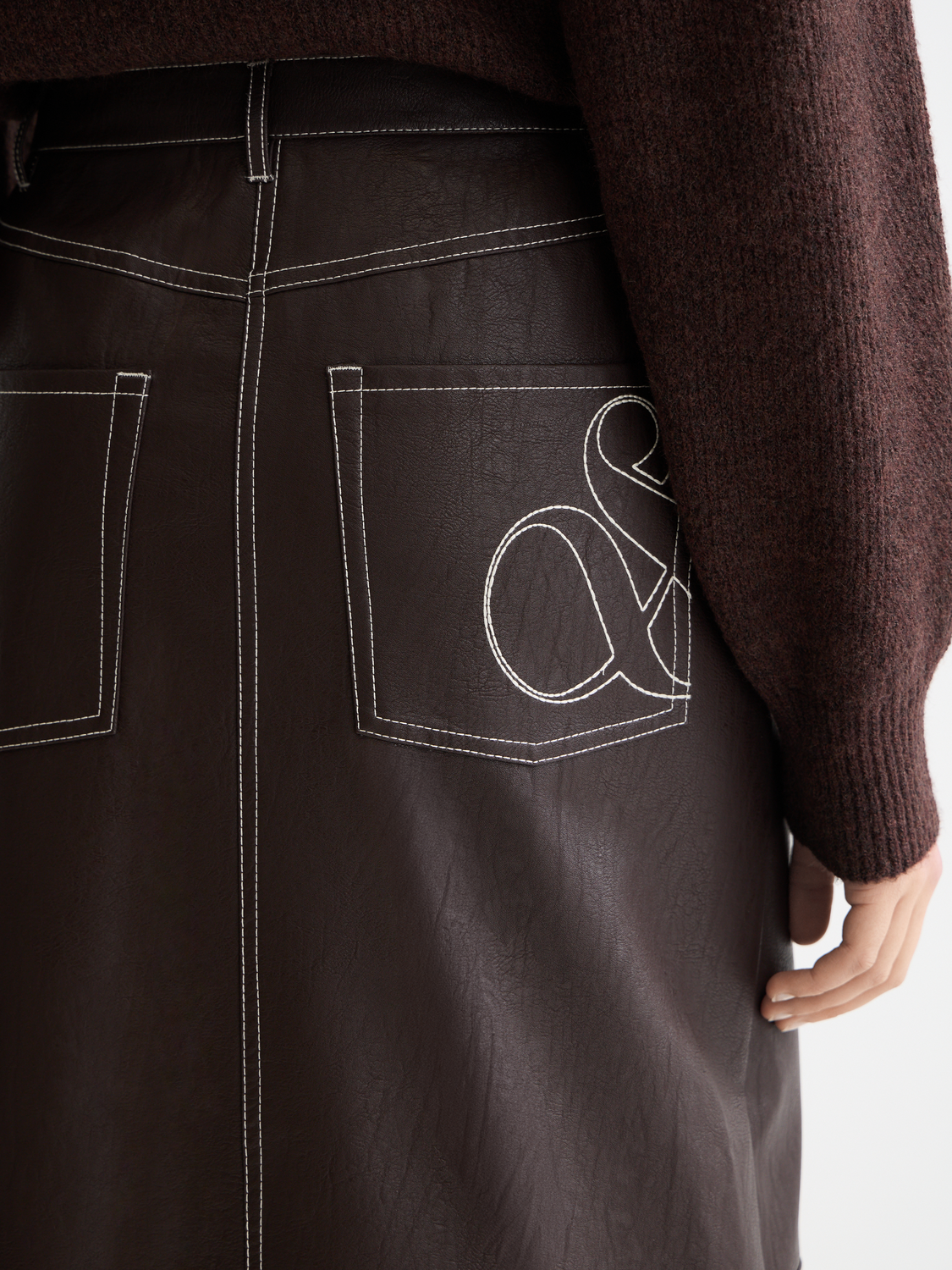 Black חצאית מידי דמוי עור לנשים SCOTCH & SODA