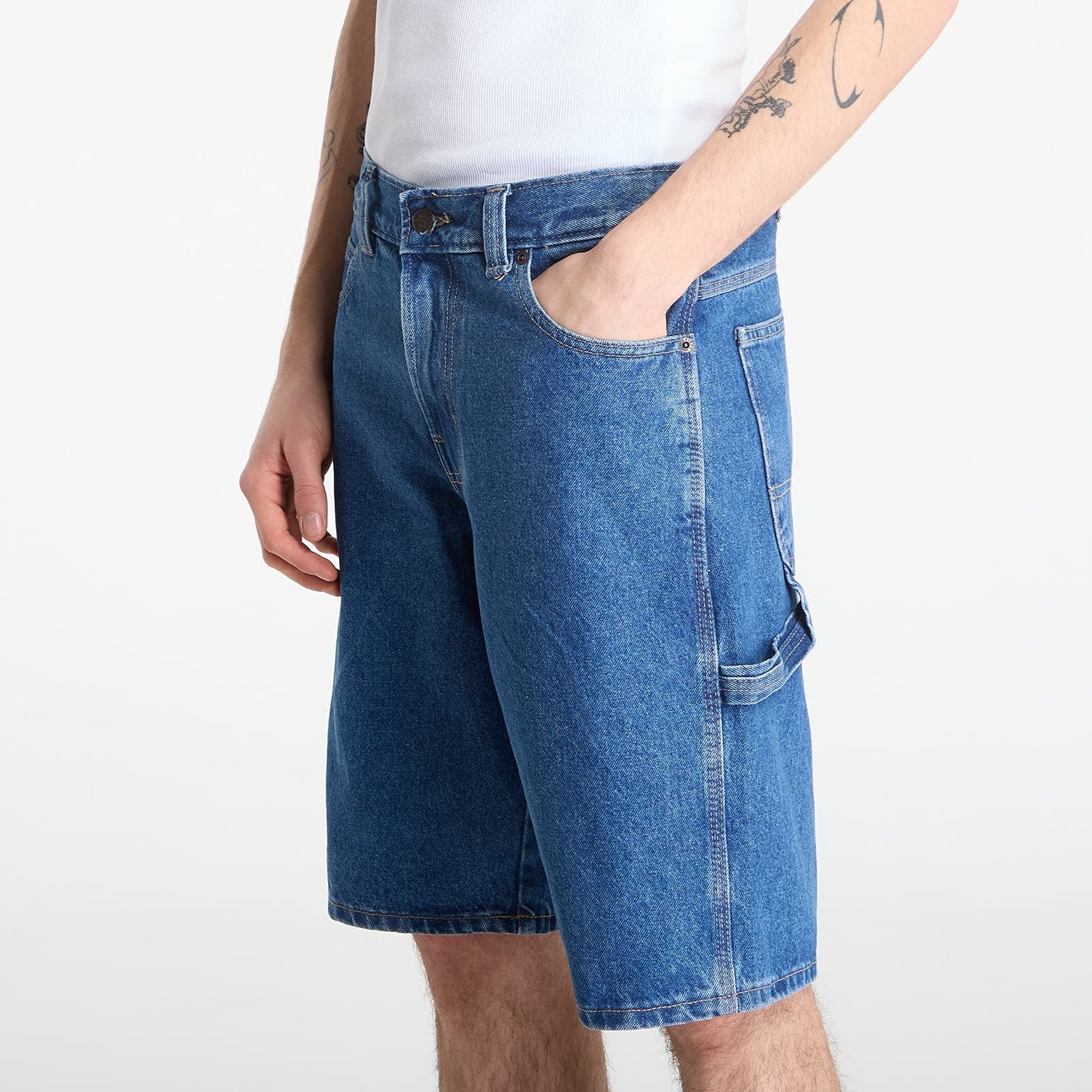 White Smoke שורט ג׳ינס לגברים 993 11-Inch Carpenter DICKIES