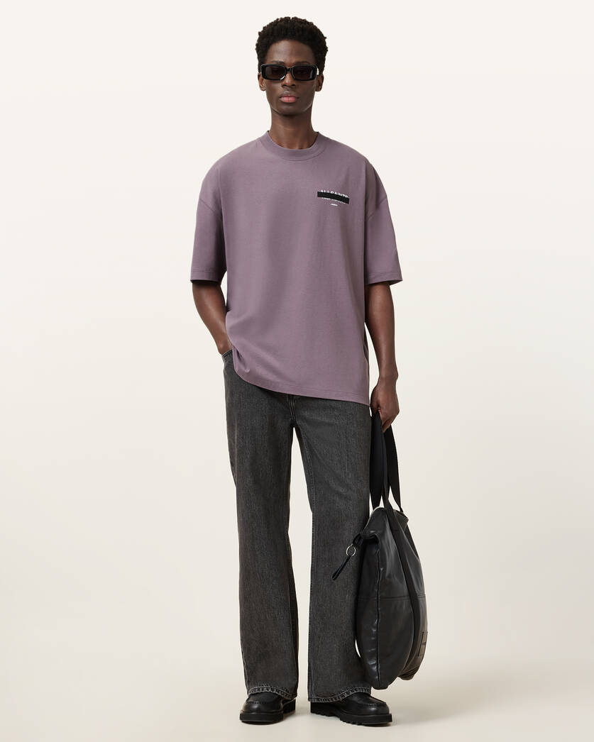 Beige טי שירט קצרה לגברים Redact ALLSAINTS