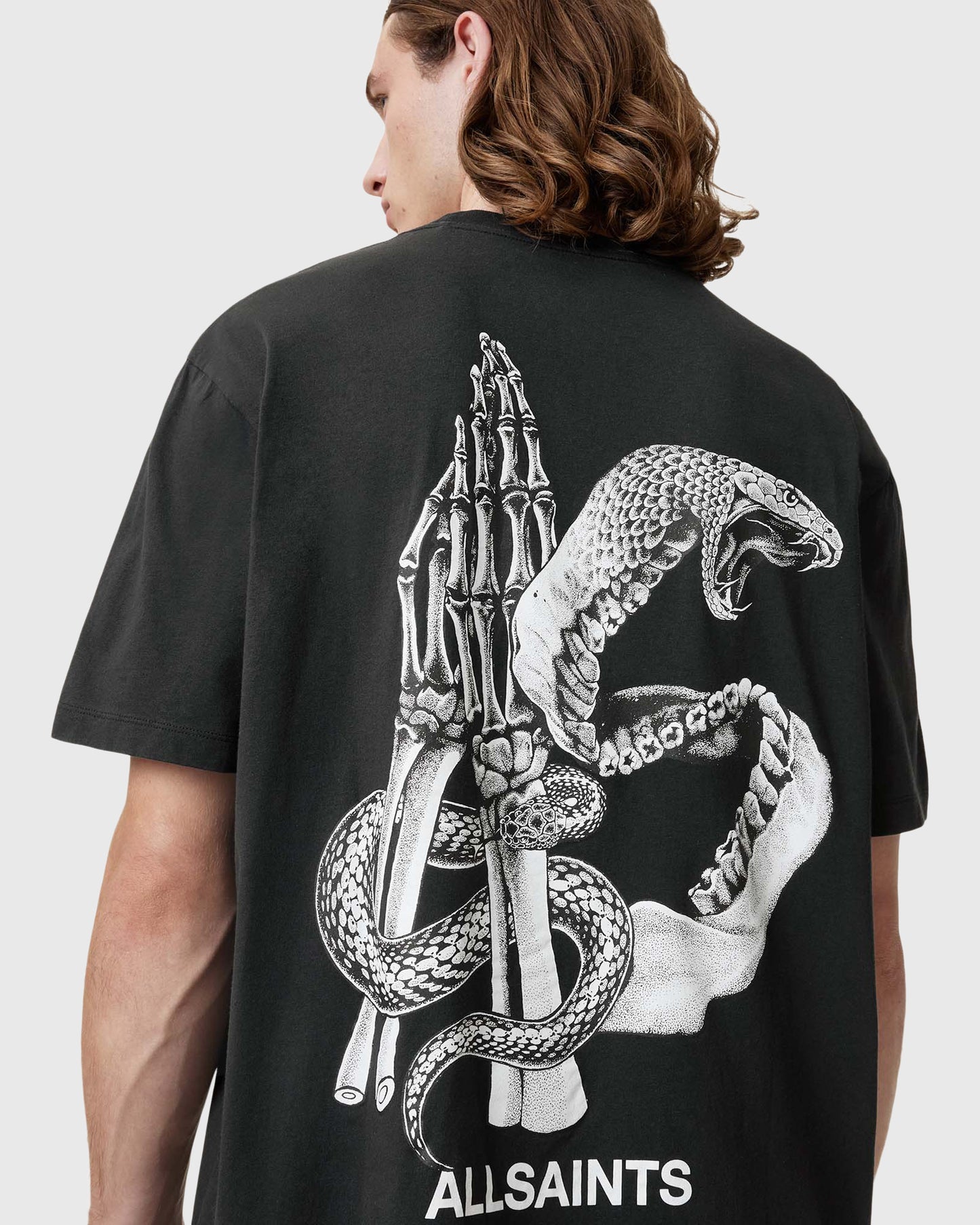 Antique White טי שירט קצרה לגברים Asp ALLSAINTS