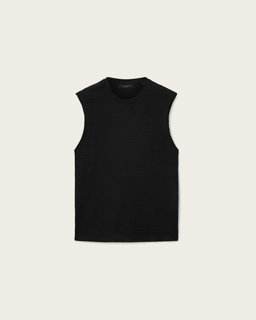 Black גופיית שרוול חתוך לגברים Cove ALLSAINTS