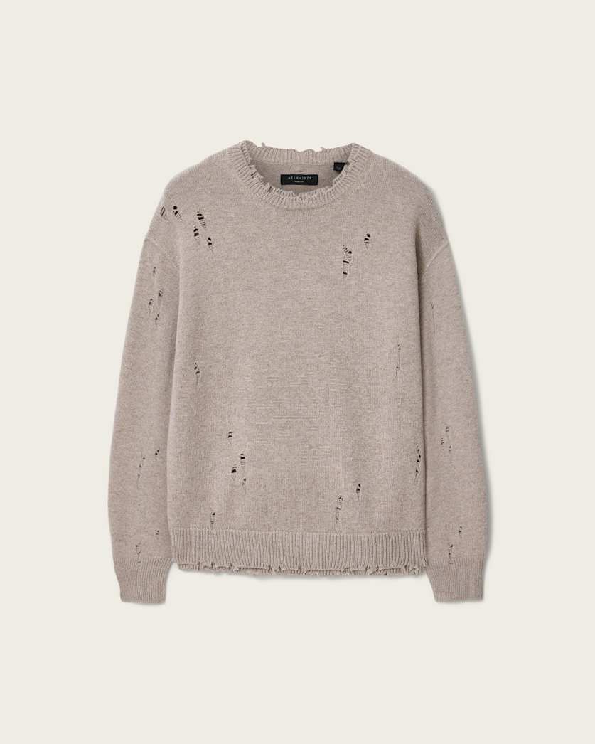 Dark Gray סריג אוברסייז לגברים Wolf ALLSAINTS