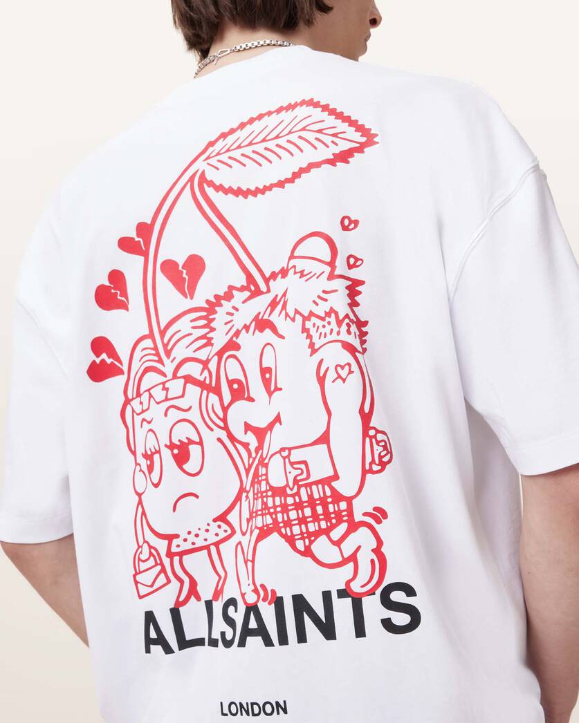 Lavender טי שירט קצרה אוברסייז לגברים Breakup ALLSAINTS