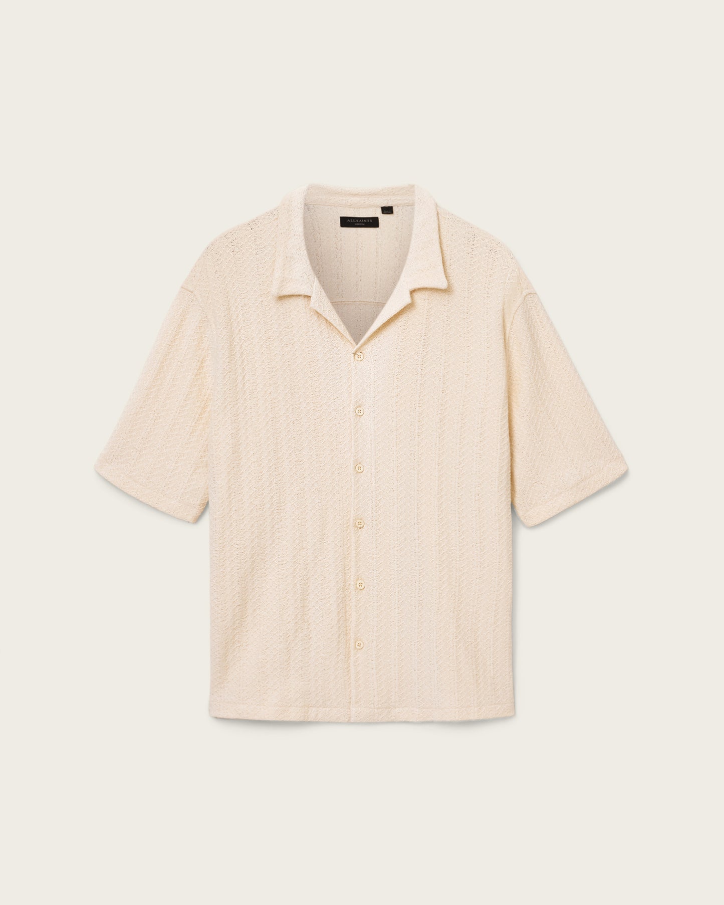 Light Gray חולצה מכופתרת קצרה לגברים Trace ALLSAINTS