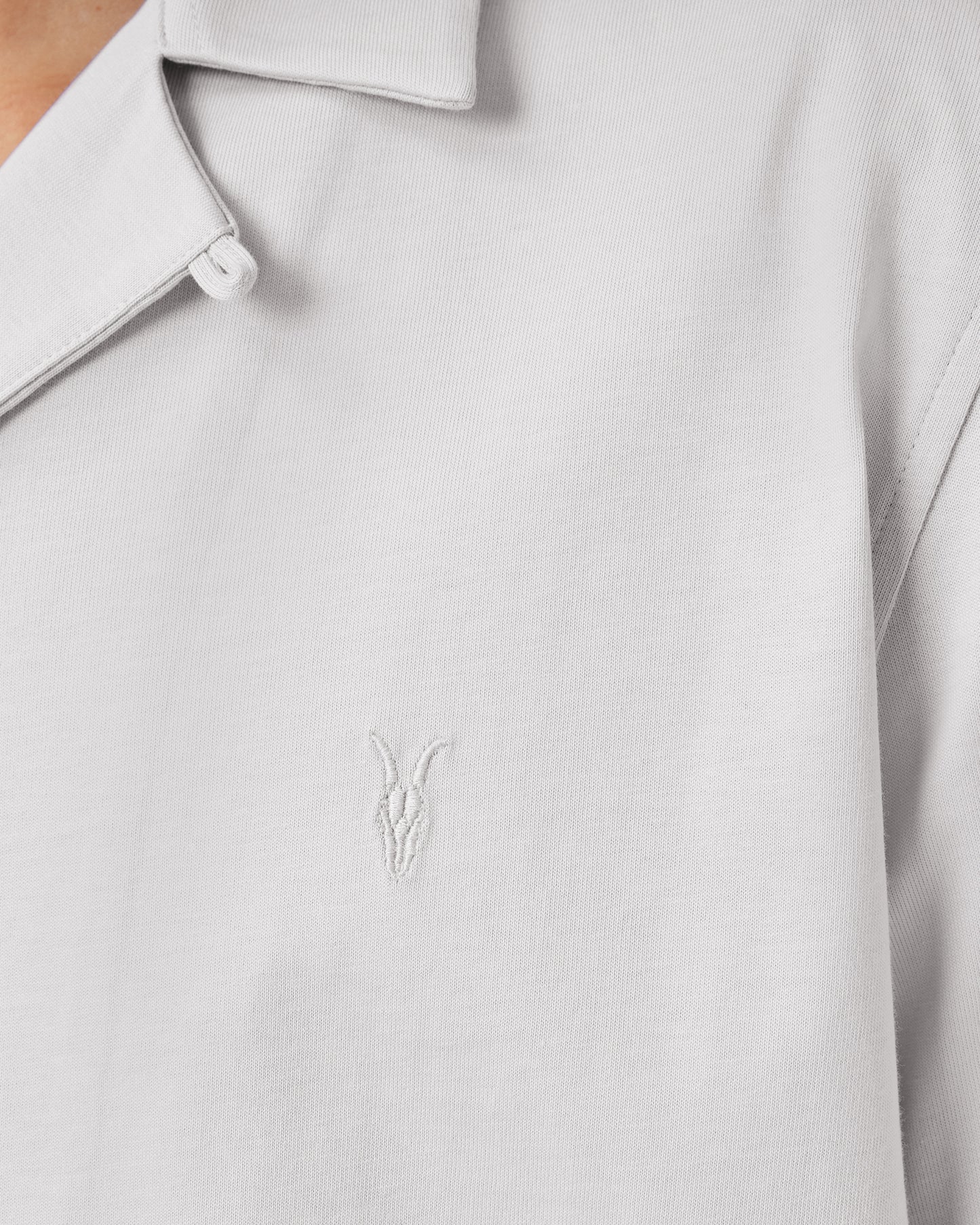 Light Gray חולצה מכופתרת קצרה לגברים Hudson ALLSAINTS