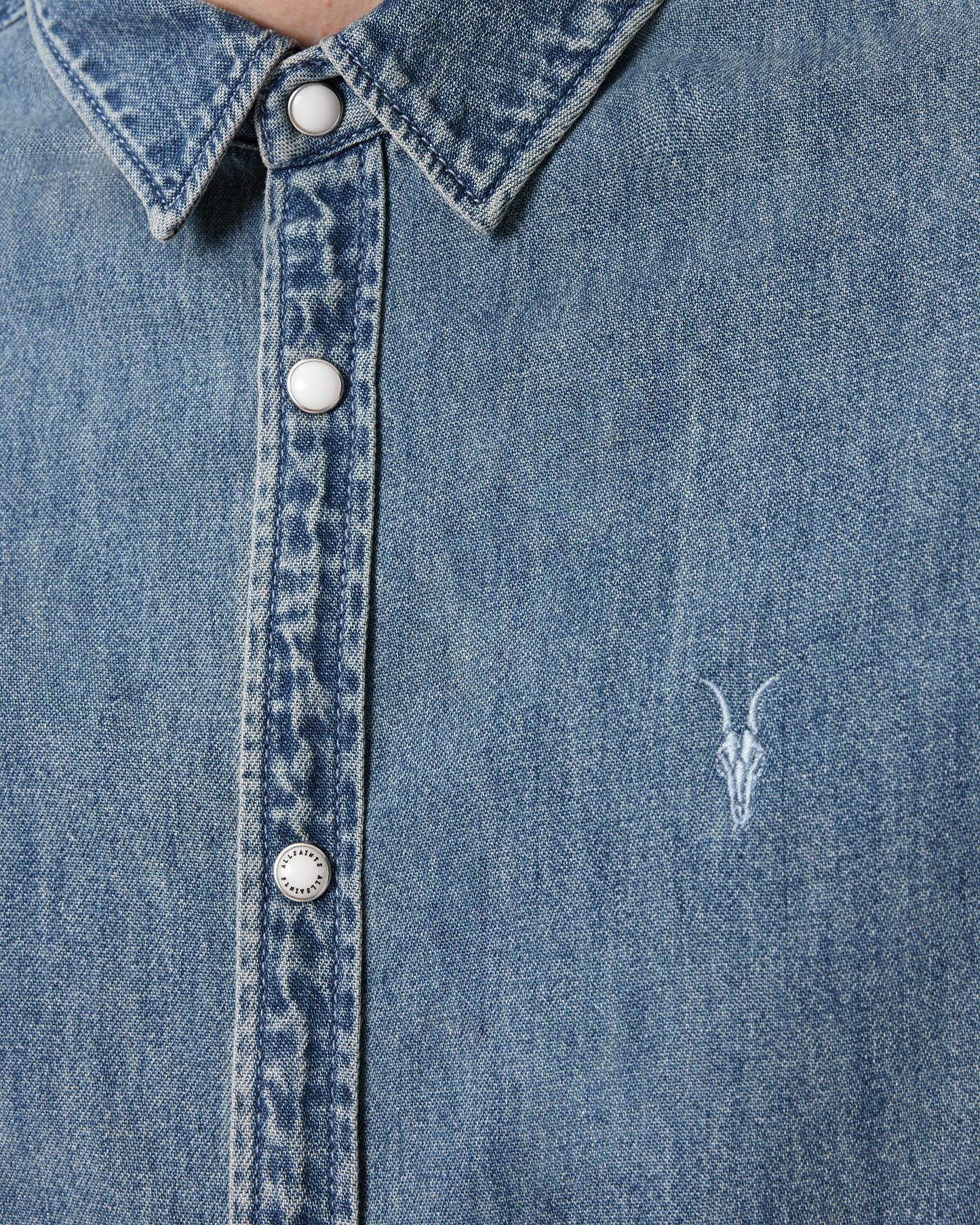 Dim Gray חולצה מכופתרת ארוכה לגברים Gleason LS ALLSAINTS