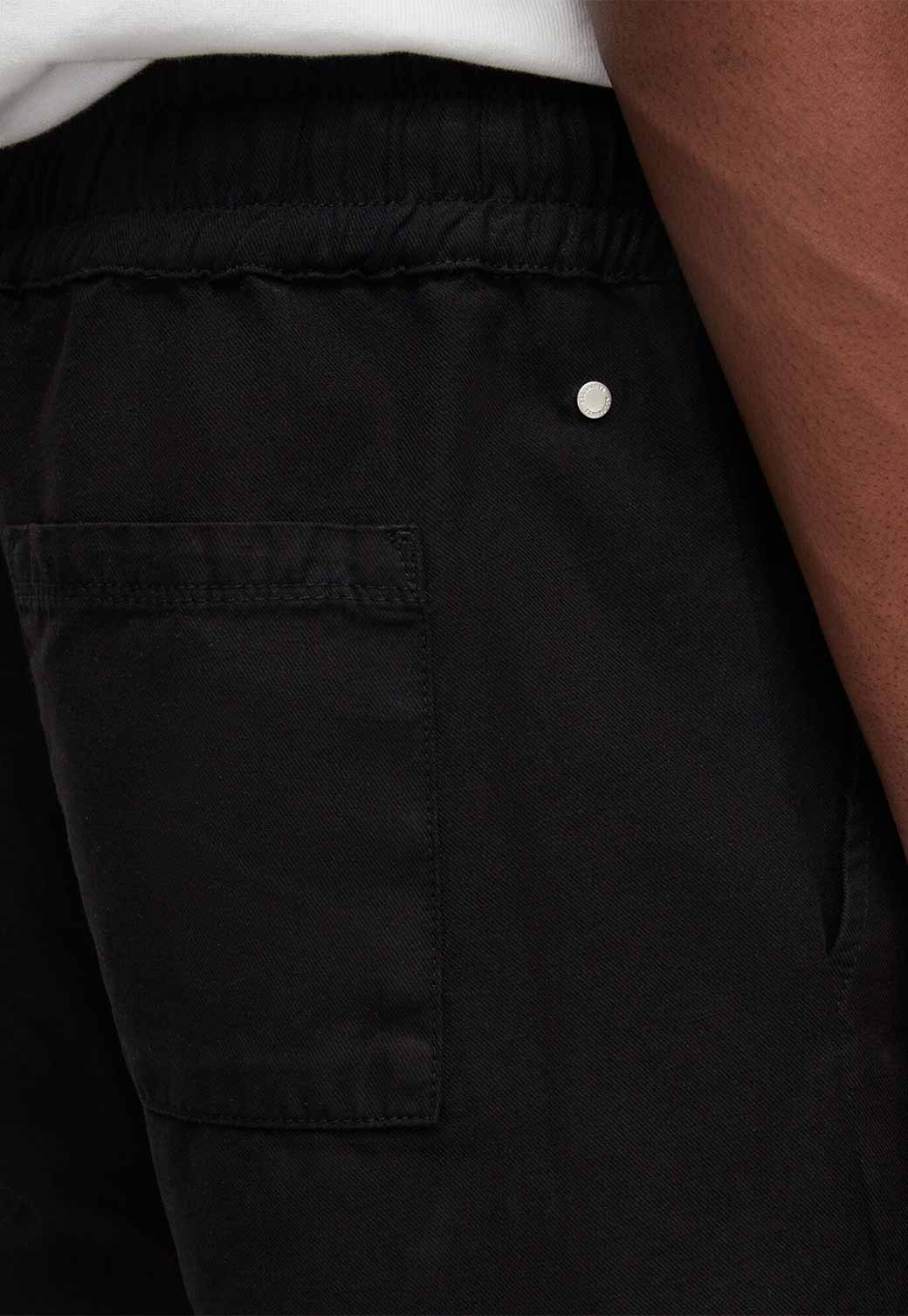 Black מכנסי פשתן קצרים לגברים Hanbury ALLSAINTS