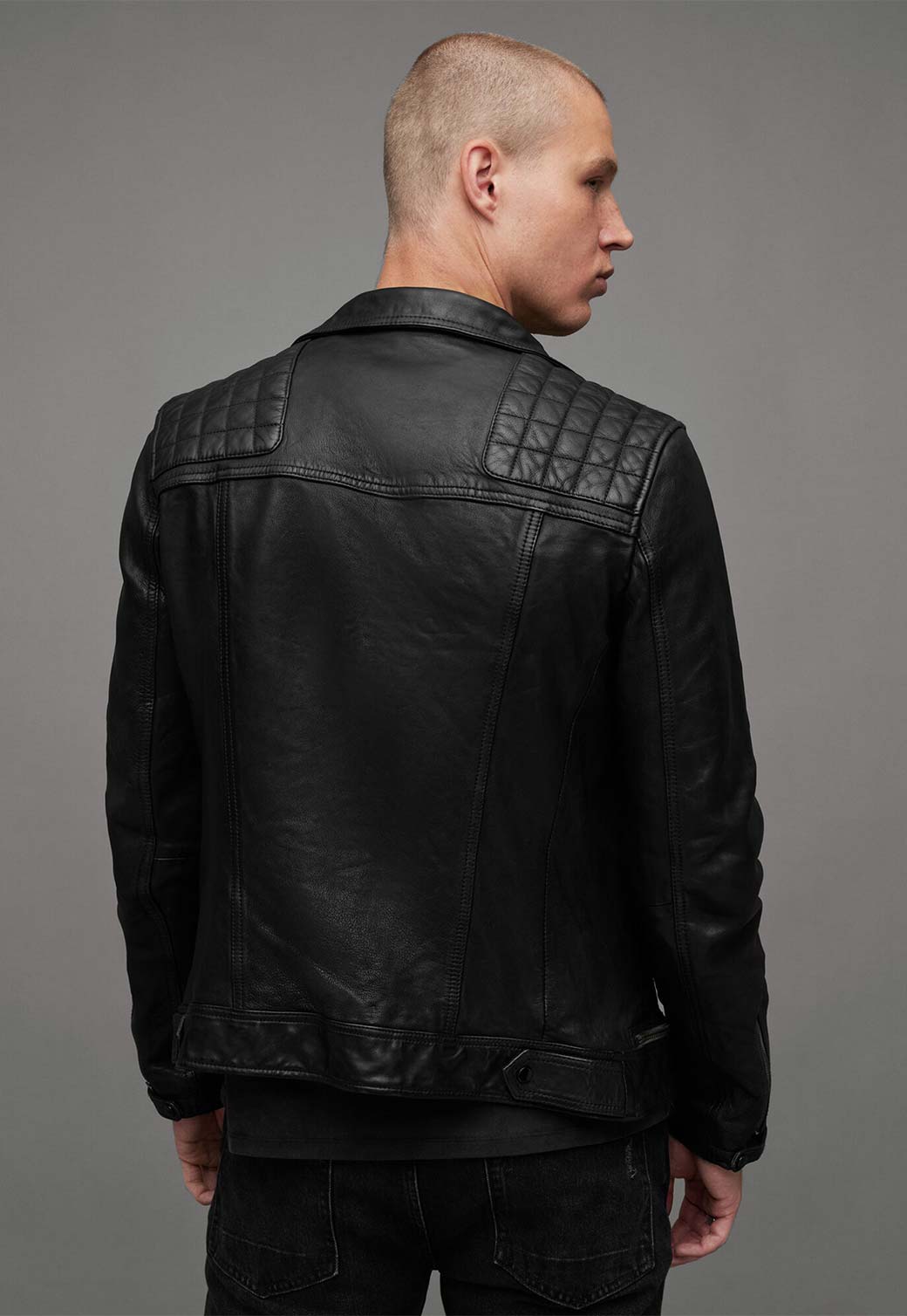 Dim Gray ג'קט עור לגברים Conroy ALLSAINTS
