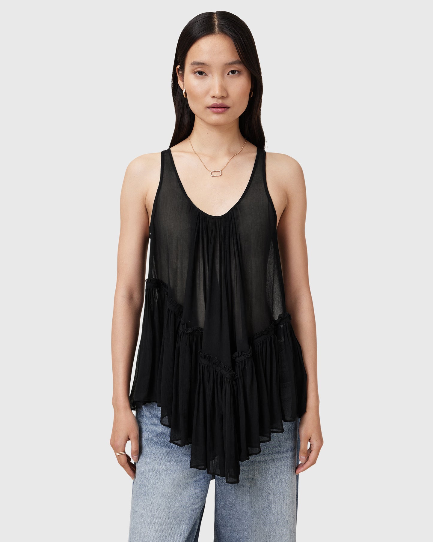 Black גופיה לנשים Rach ALLSAINTS