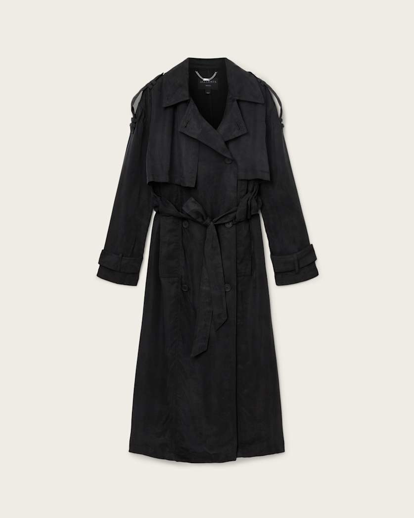 Black מעיל טרנץ' לנשים Linnie Trench ALLSAINTS