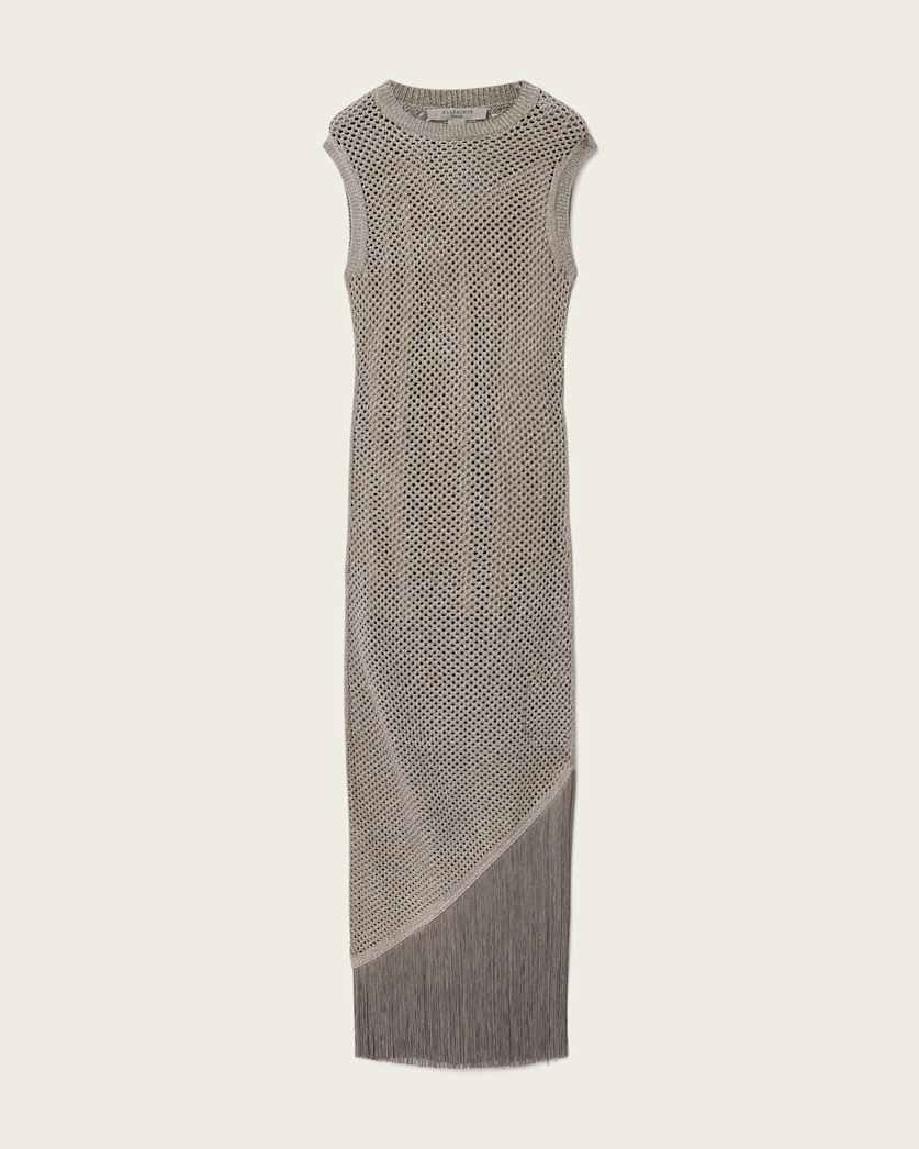 Slate Gray שמלת מידי סרוגה לנשים Jessie ALLSAINTS