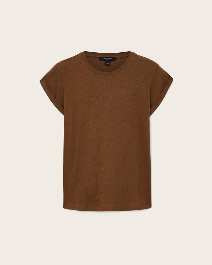 Saddle Brown טי שירט קצרה לנשים Anna ALLSAINTS
