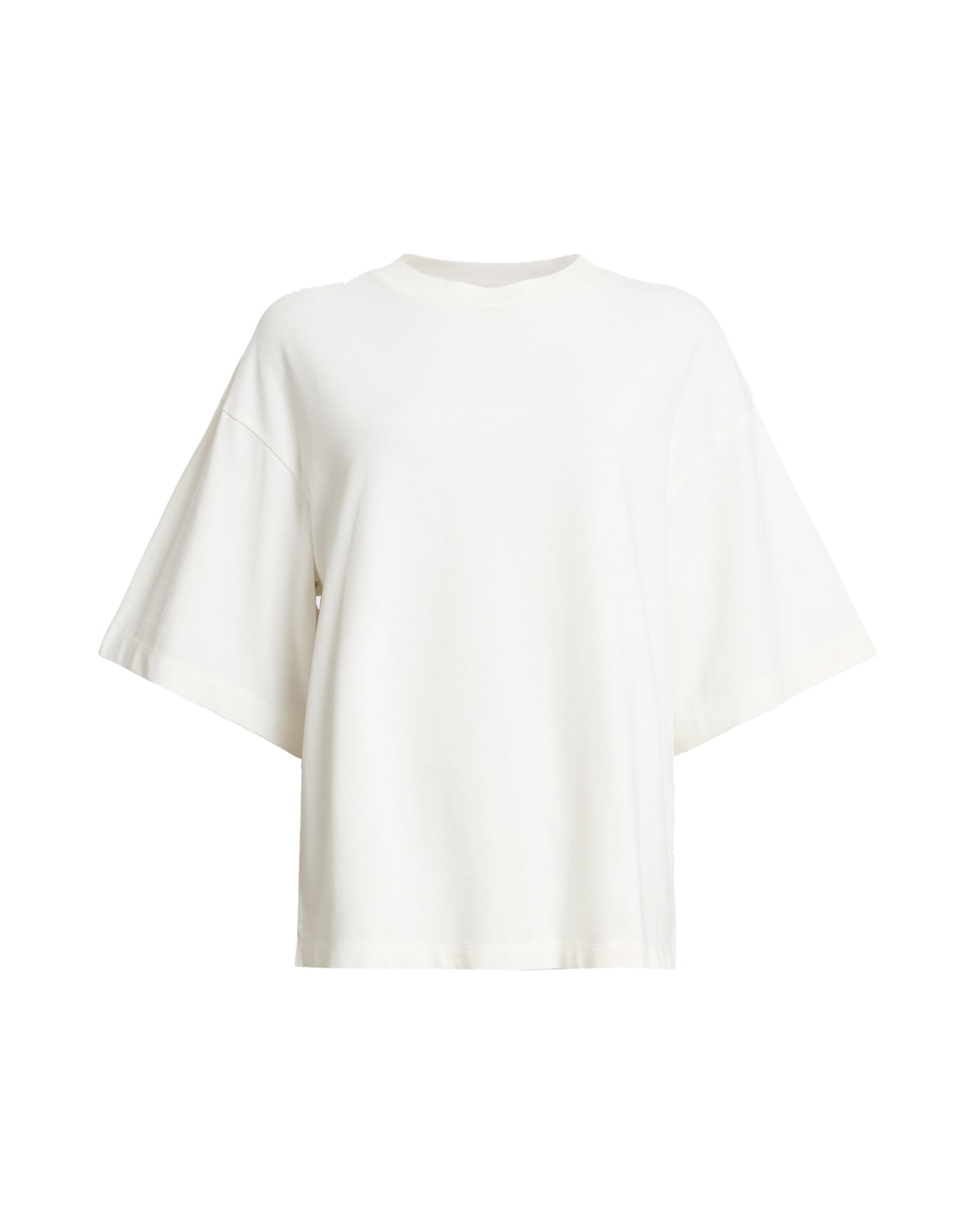 White Smoke טי שירט אוברסייז קצרה לנשים Amelie Crochet ALLSAINTS