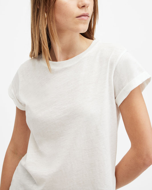 Antique White טי שירט קצרה לנשים Anna ALLSAINTS