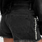 Black מכנסי ג'ינס קצרים לנשים Heidi ALLSAINTS