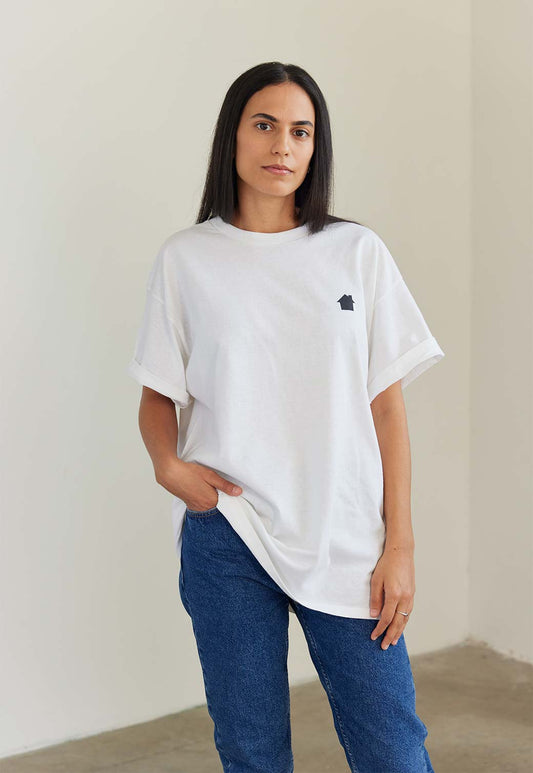 Light Gray טי שירט קצרה 'לחזור הביתה' BORDER :story