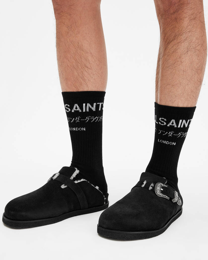 White Smoke נעלי מיול עם פרווה לגברים Carlo ALLSAINTS