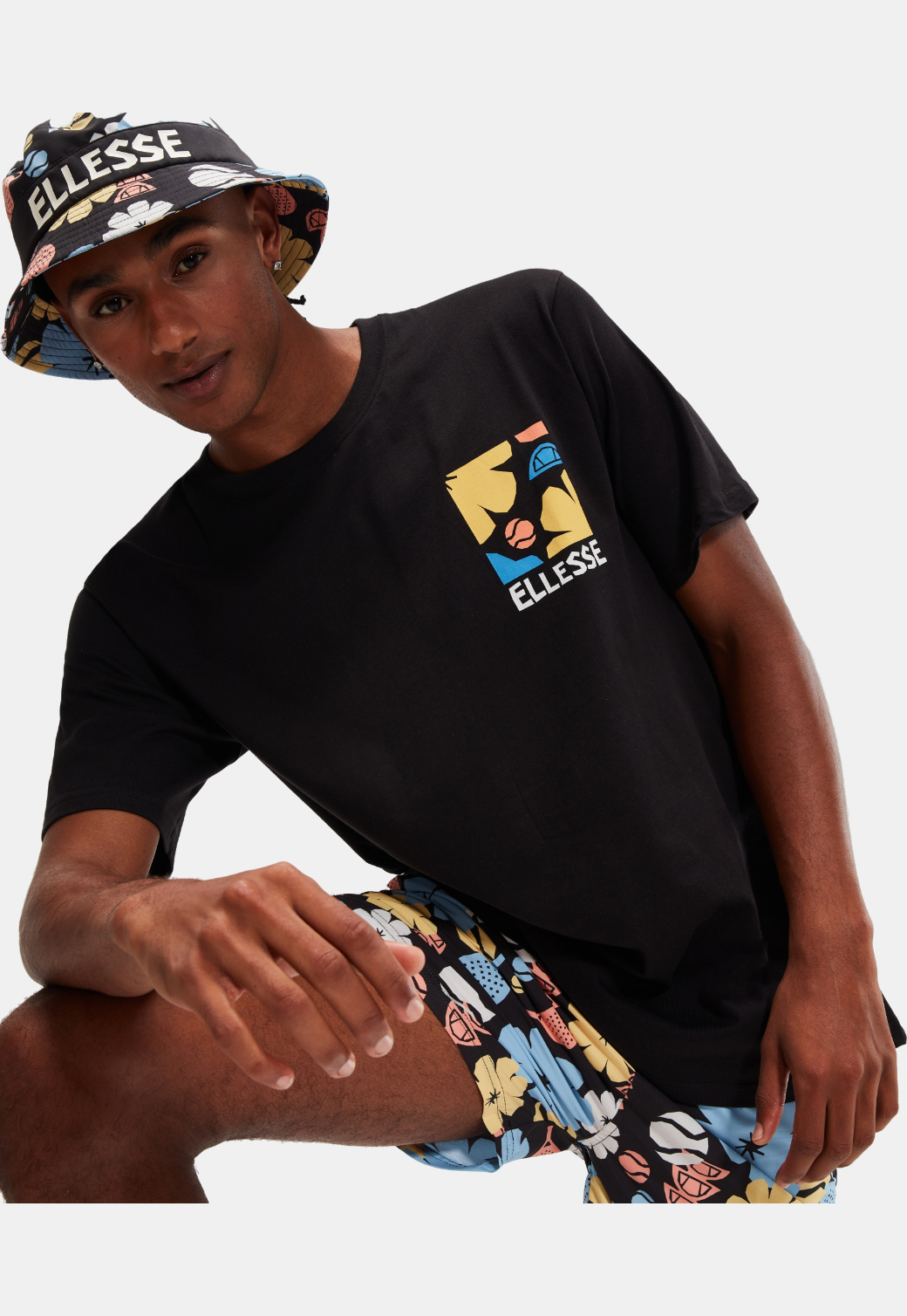 Black טי שירט קצרה לגברים Impronta ELLESSE