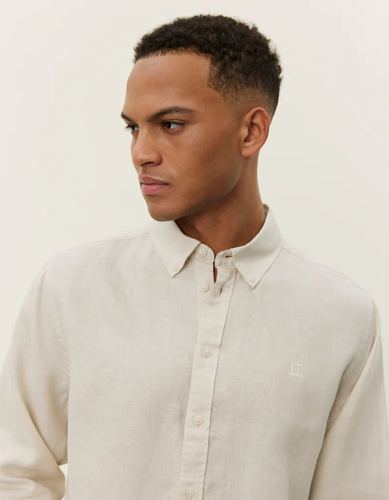 Light Gray חולצה מכופתרת פשתן לגברים Konrad LES DEUX