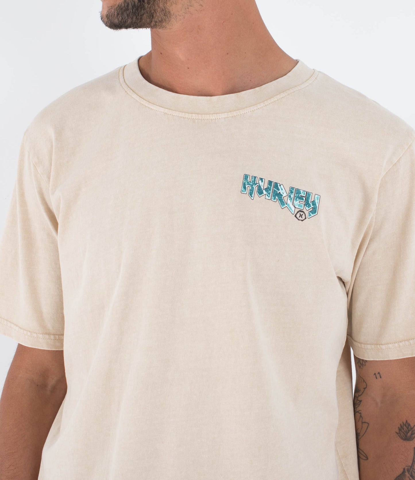 Light Gray טי שירט קצרה לגברים Wave HURLEY