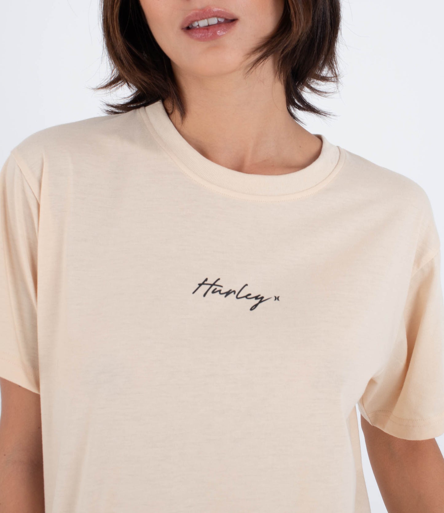 Light Gray טי שירט קצרה לנשים Script HURLEY