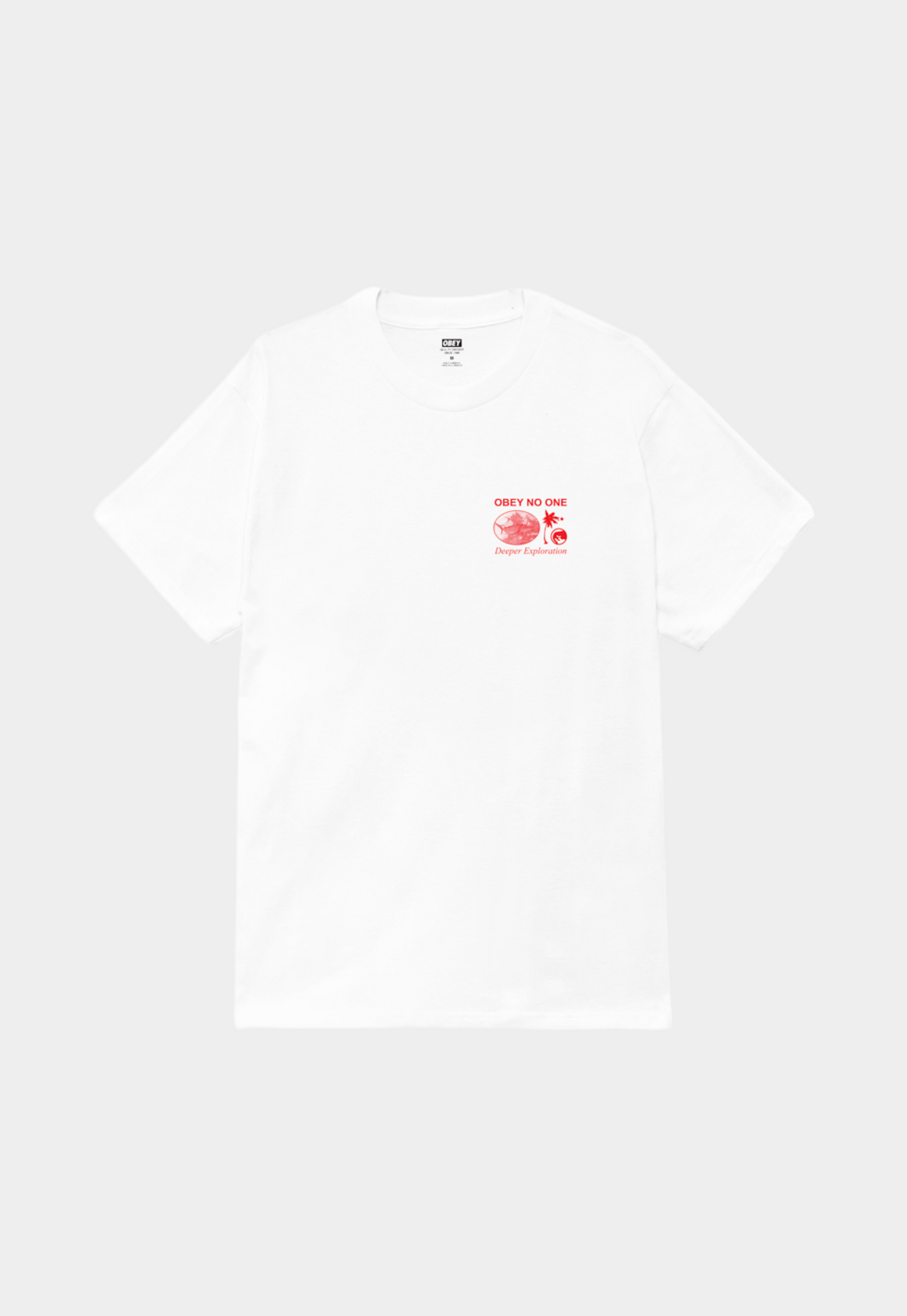 White Smoke טי שירט קצרה לגברים Deeper Explration OBEY