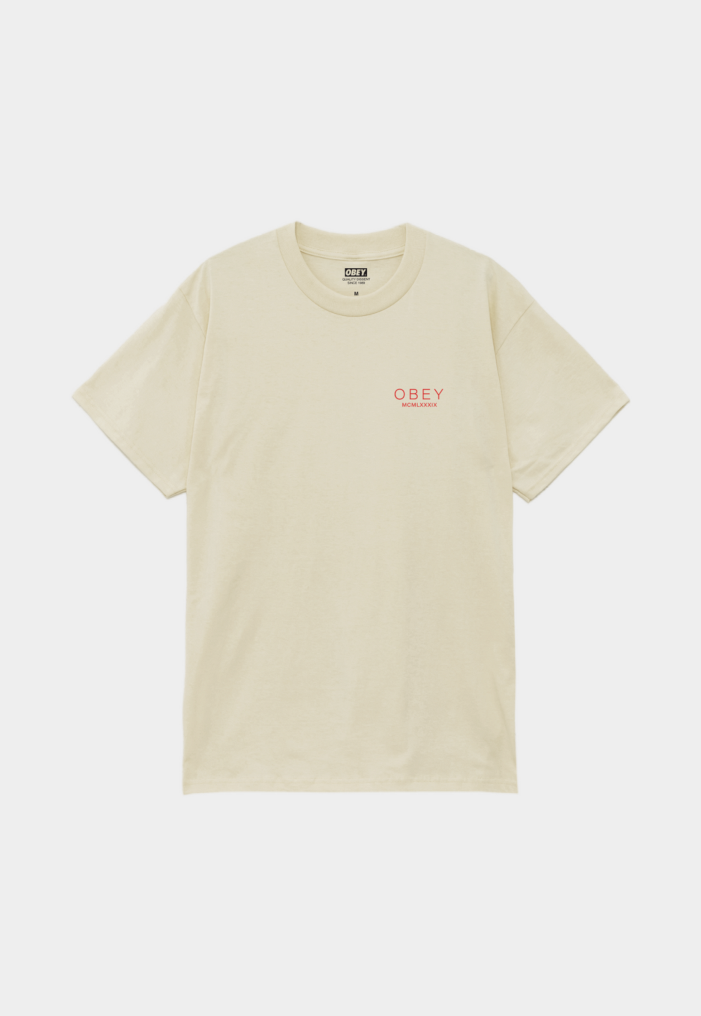 Antique White טי שירט קצרה לגברים Bella OBEY