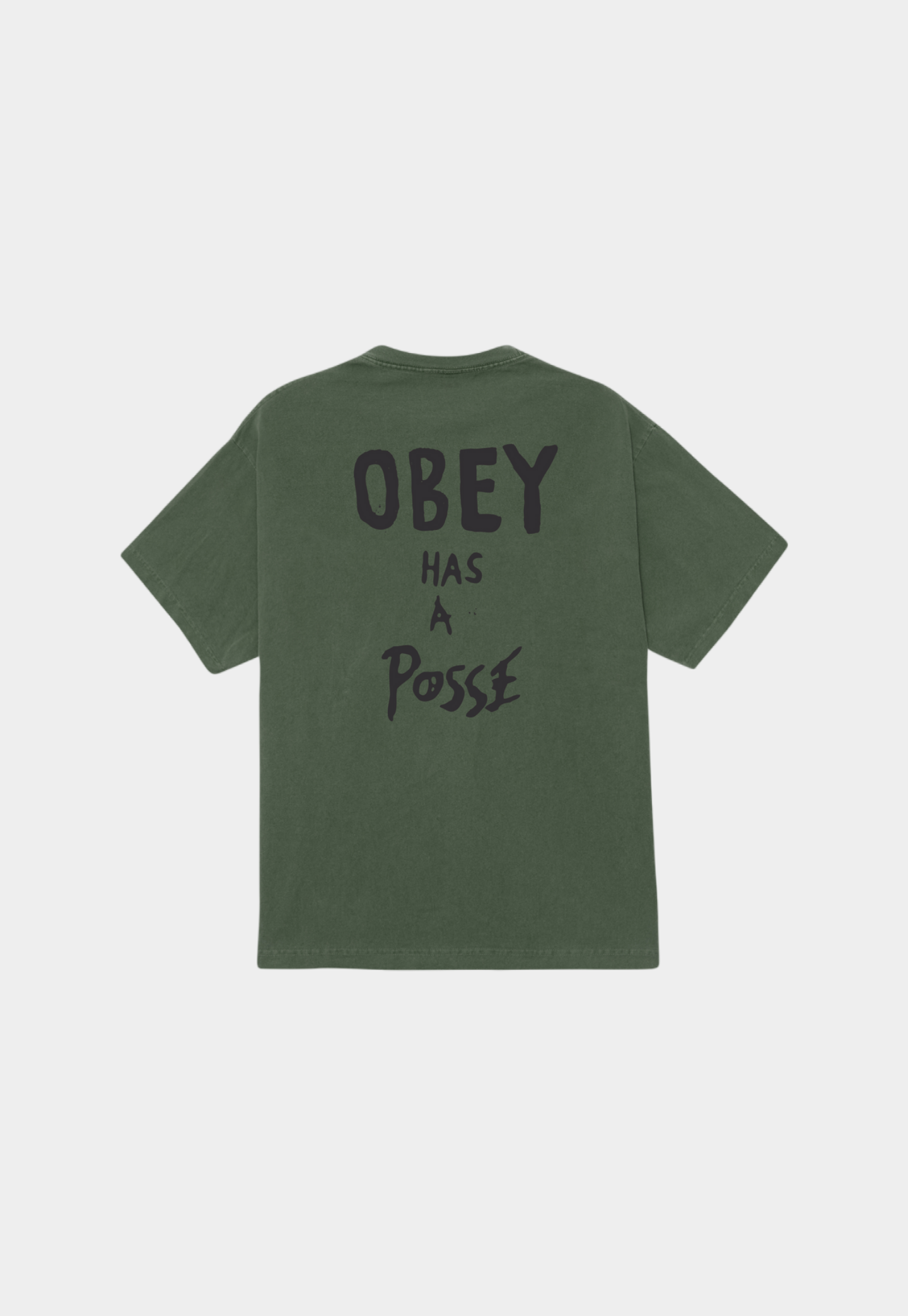 Dark Slate Gray טי שירט קצרה לגברים Has A Posse OBEY