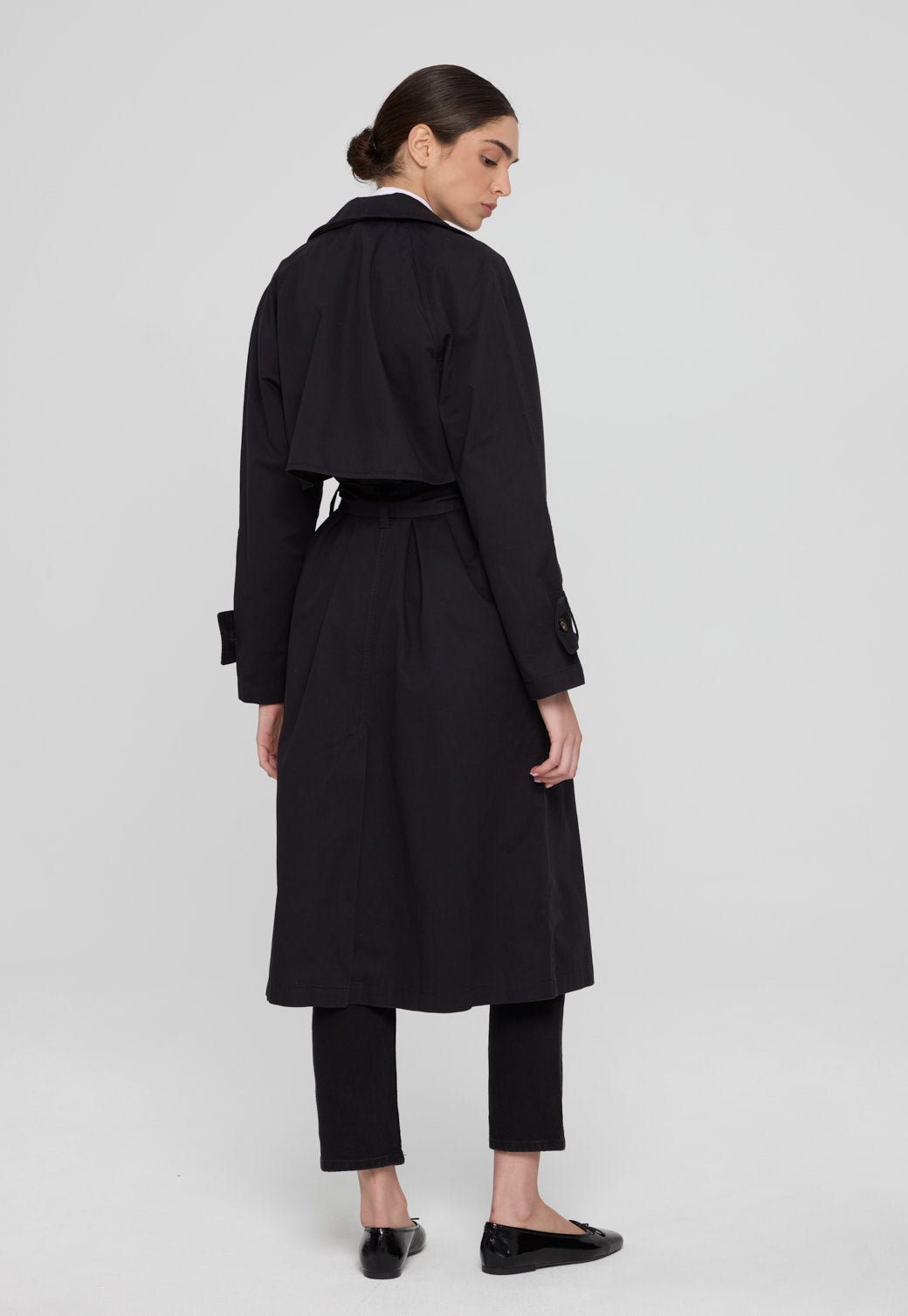 Black מעיל טרנץ' לנשים Zoe PAPER.