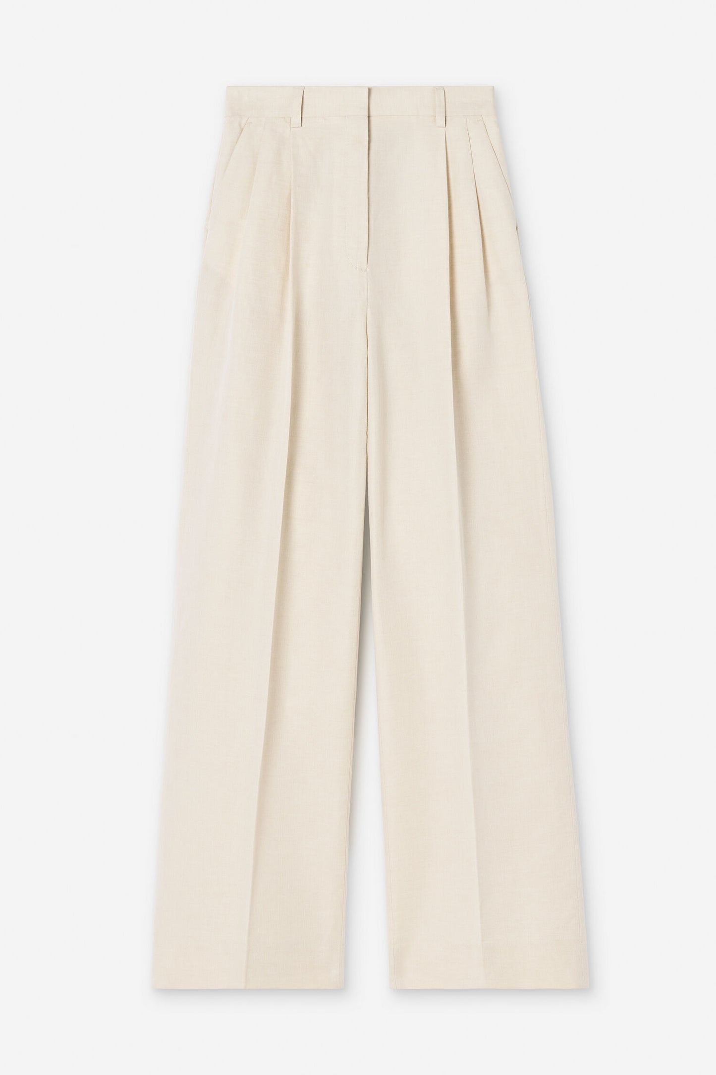 Antique White מכנסיים ארוכים לנשים Darcey Linen Trousers FILIPPA K