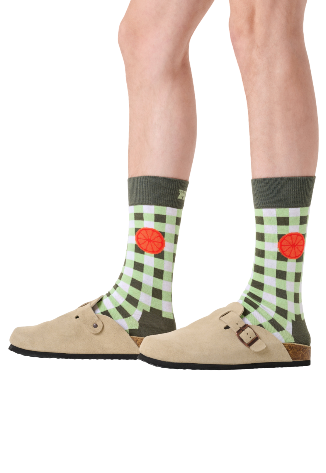 זוג גרביים לגברים Gingham Orange Socks