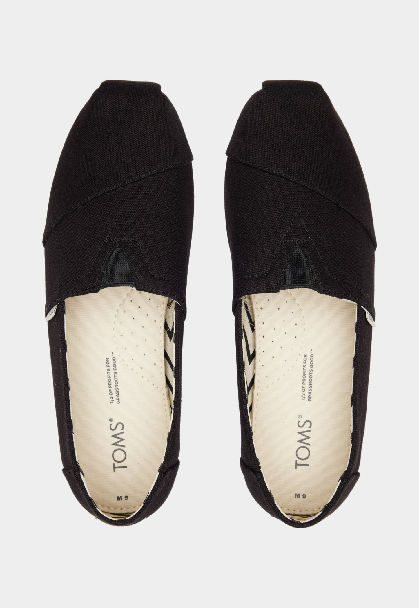 Black נעלי בד שטוחים לגברים Alpa TOMS