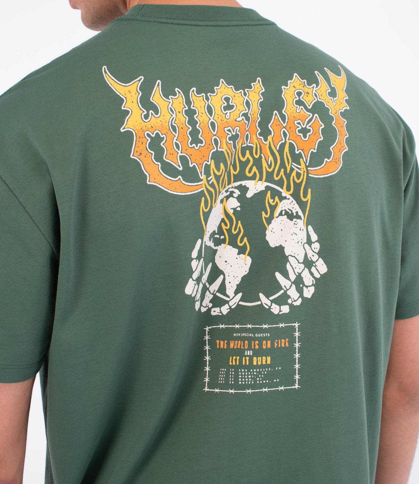 Dim Gray טי שירט לגברים Fire Crewneck HURLEY