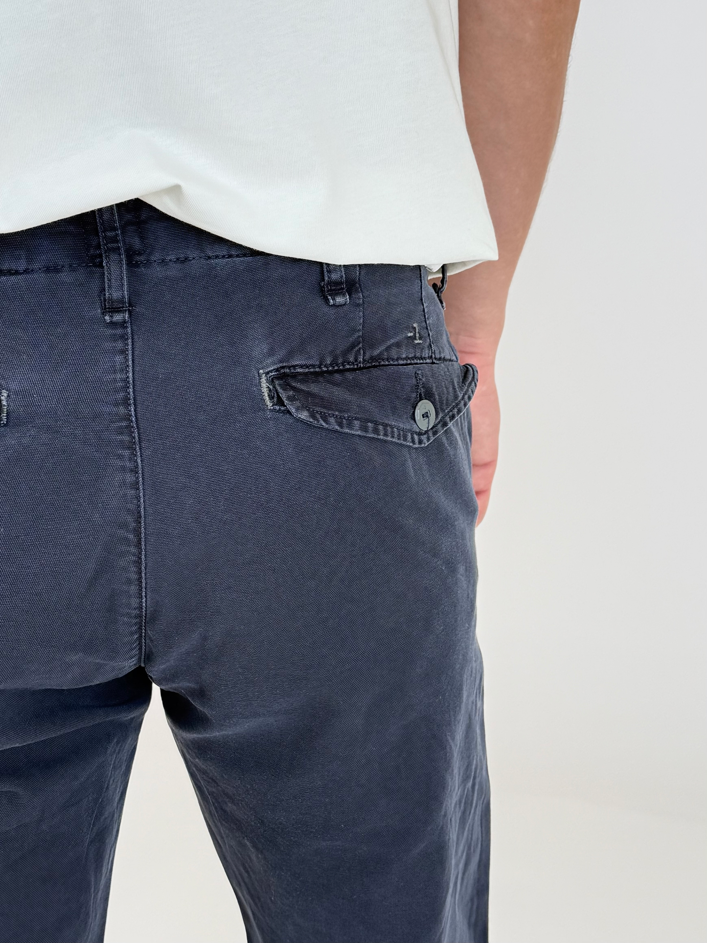 Light Gray מכנסיים ארוכים לגברים Chino Canvas MINUS 1