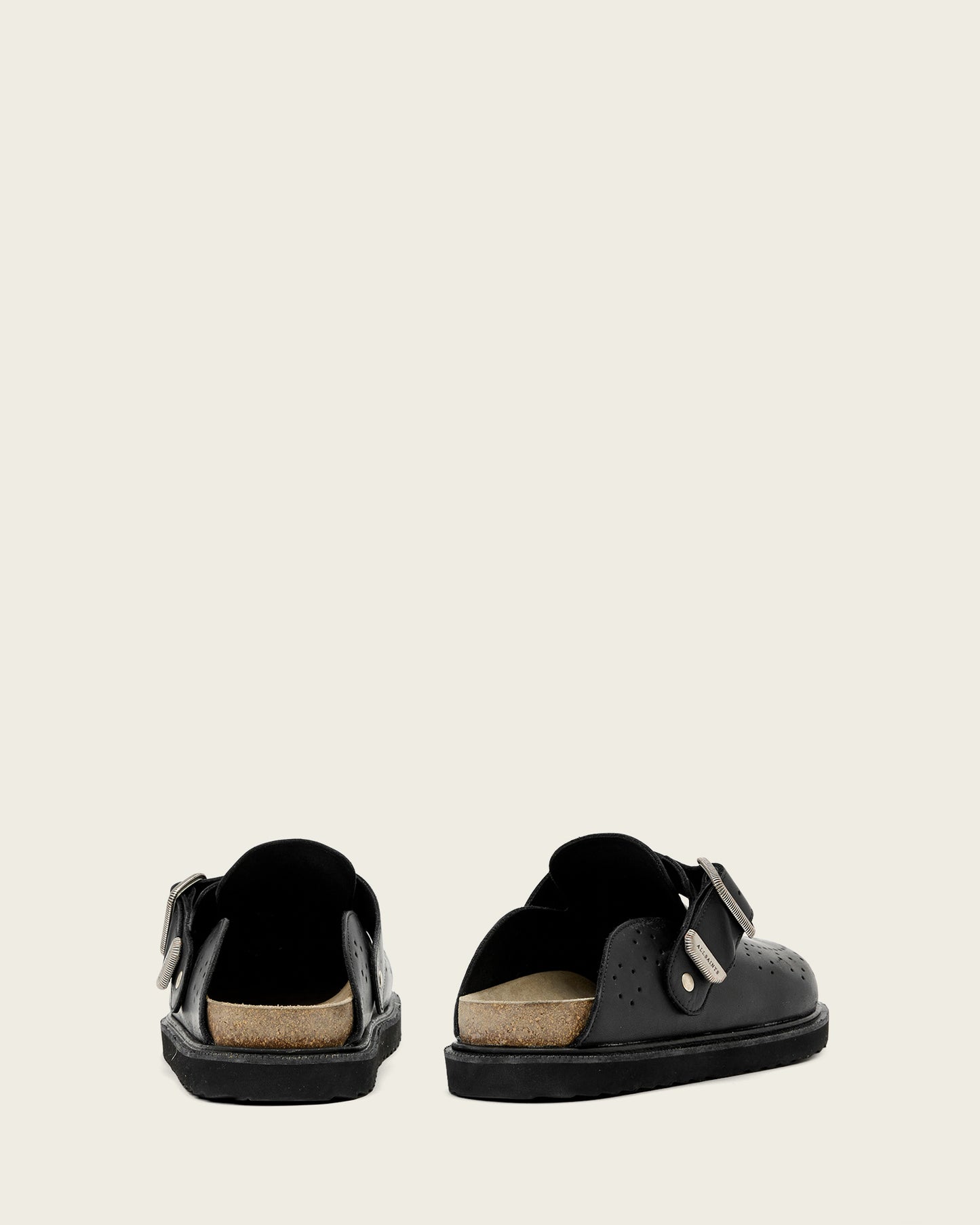Black כפכפי עור סגורים לגברים Randal ALLSAINTS