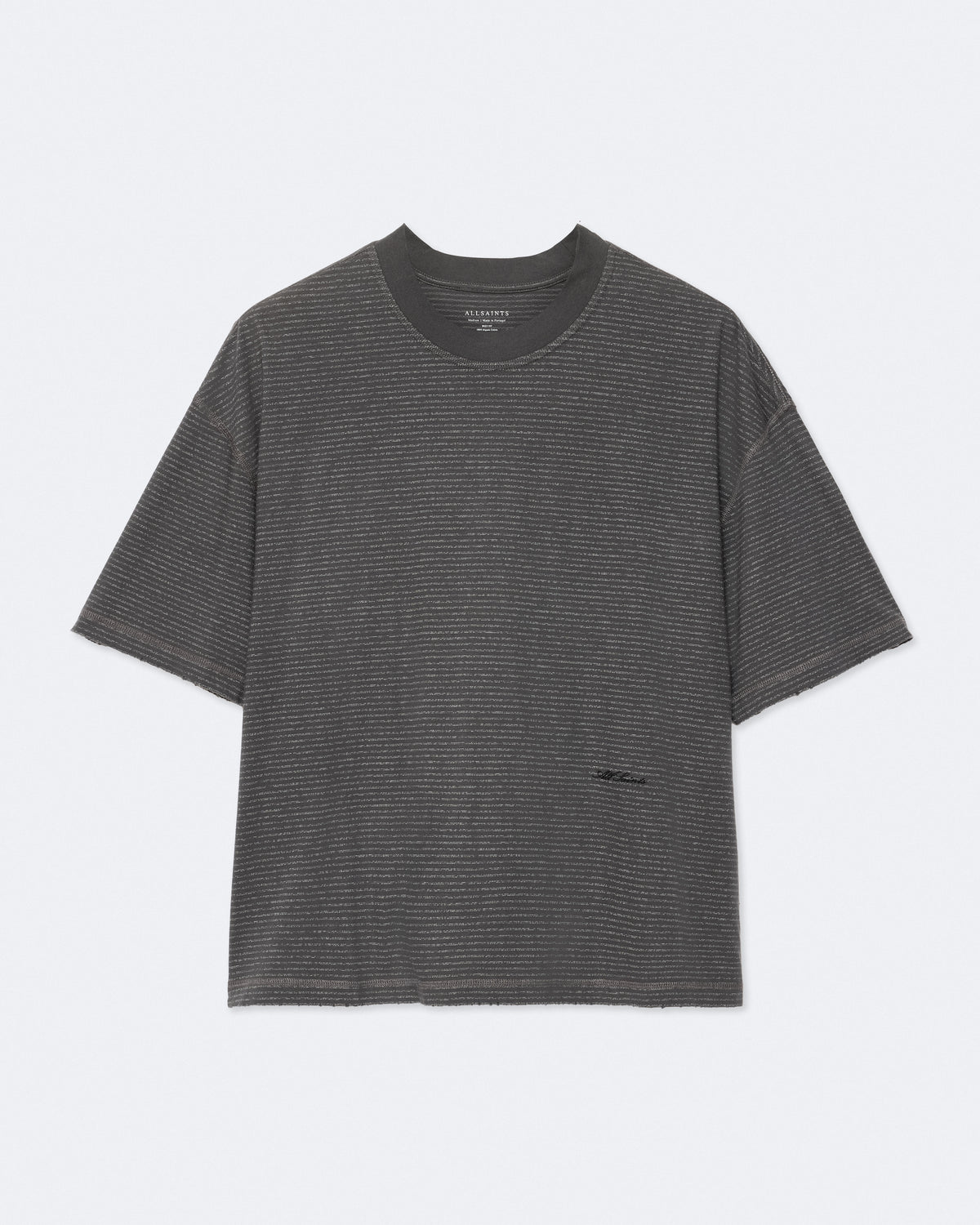 Dark Slate Gray טי שירט קצרה פסים לגברים Axel ALLSAINTS