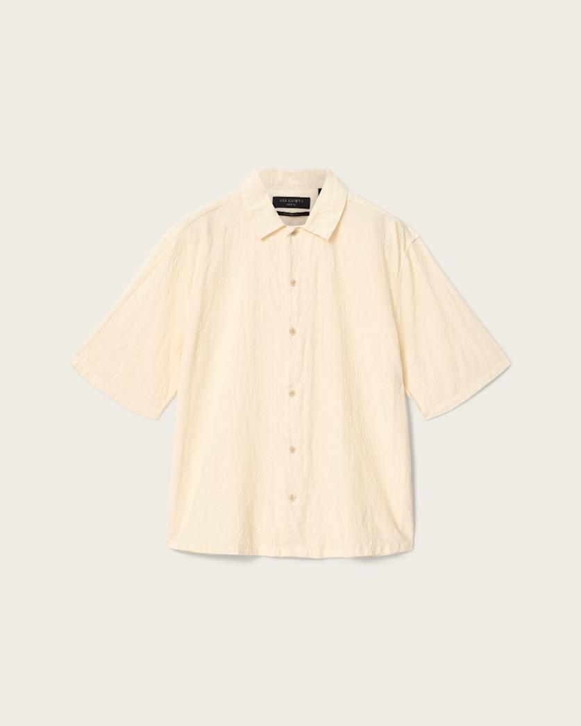 Antique White חולצת מכופתרת קצרה לגברים Cenizo ALLSAINTS