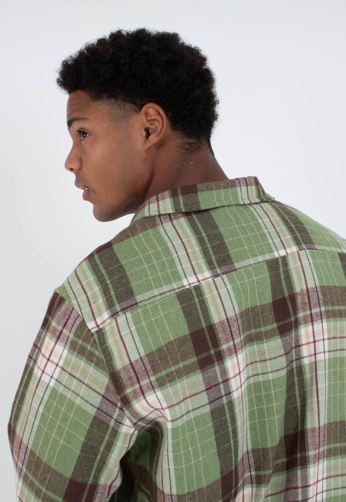 Lavender חולצה מכופתרת קצרה Axe Flannel לגברים HURLEY